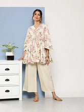 Beige & Pink Floral Print Co-Ords-AHTUPZ-COMBO-610-ICH